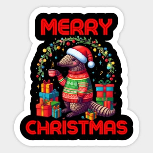 Christmas Armadillo Sticker